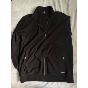 Men's Black Full Zip Sweater Jacket